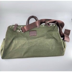 Weekender Bag #0312 By Line Of Trade Leather Handles  Metal Framed Opening